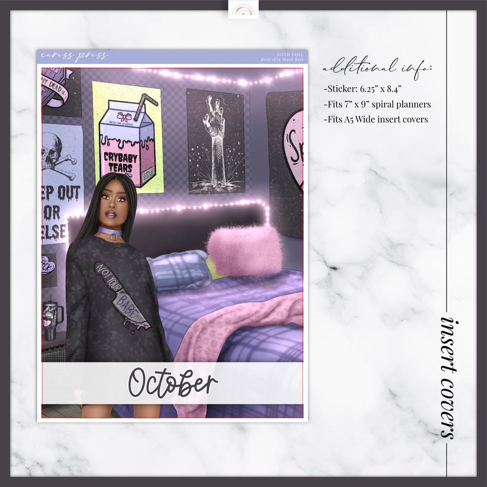 Goth Doll Insert Cover Sticker