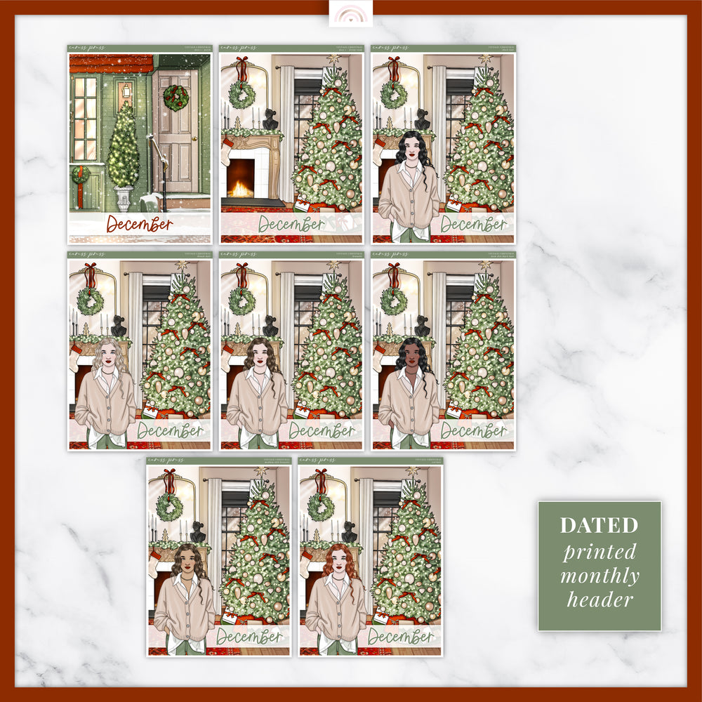 Vintage Christmas Insert Cover Sticker