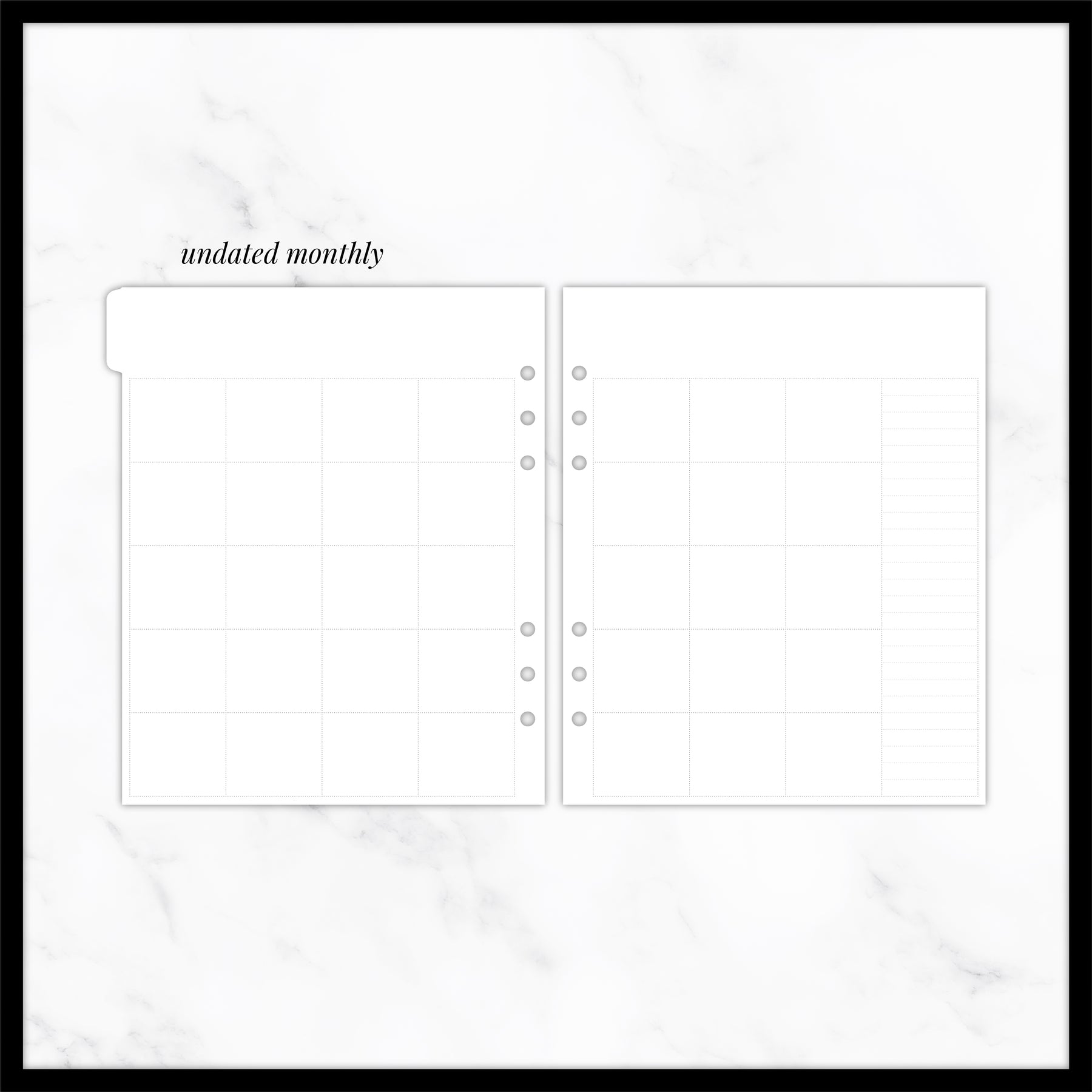 UNDATED Months + Weeks // A5 Wide Planner Inserts (2024 version) – Caress  Press