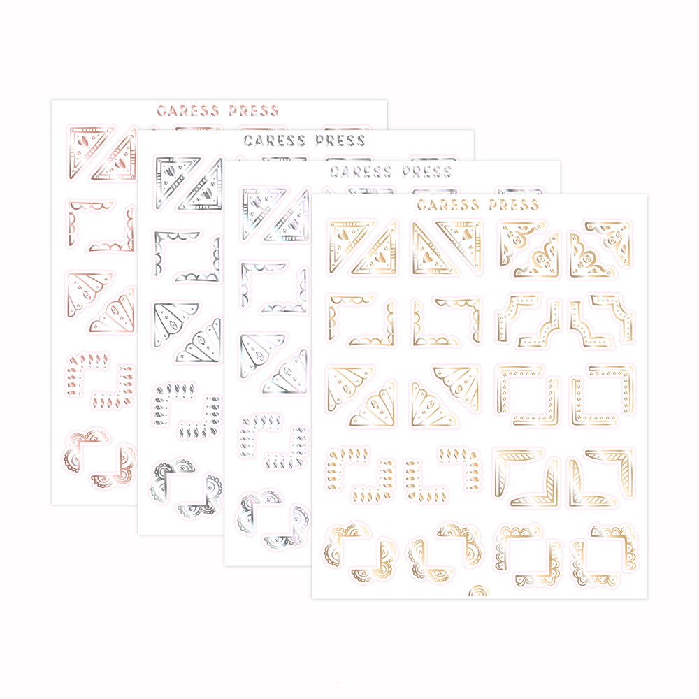 Decorative Corner Sampler Foil Overlay Stickers