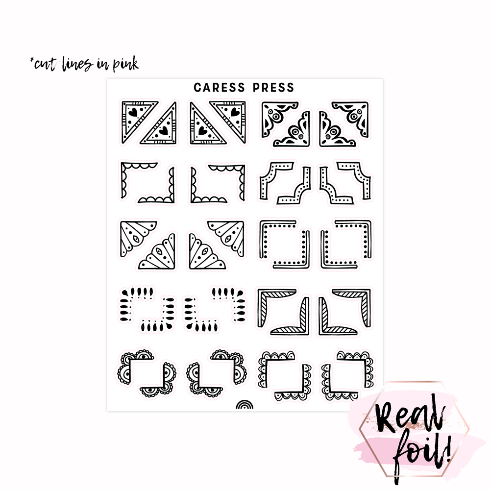 Decorative Corner Sampler Foil Overlay Stickers