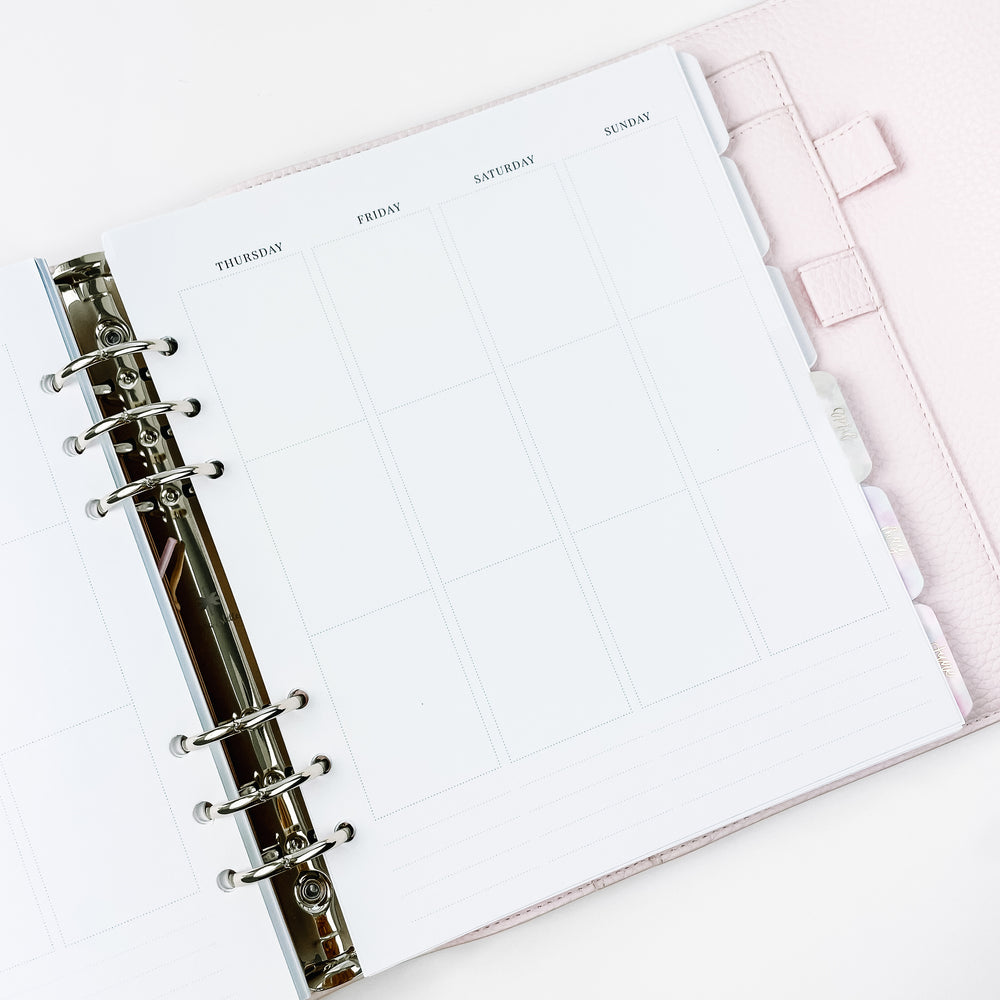 UNDATED Continuous Weeks - A5 Wide Planner Inserts | Printed Days of the Week